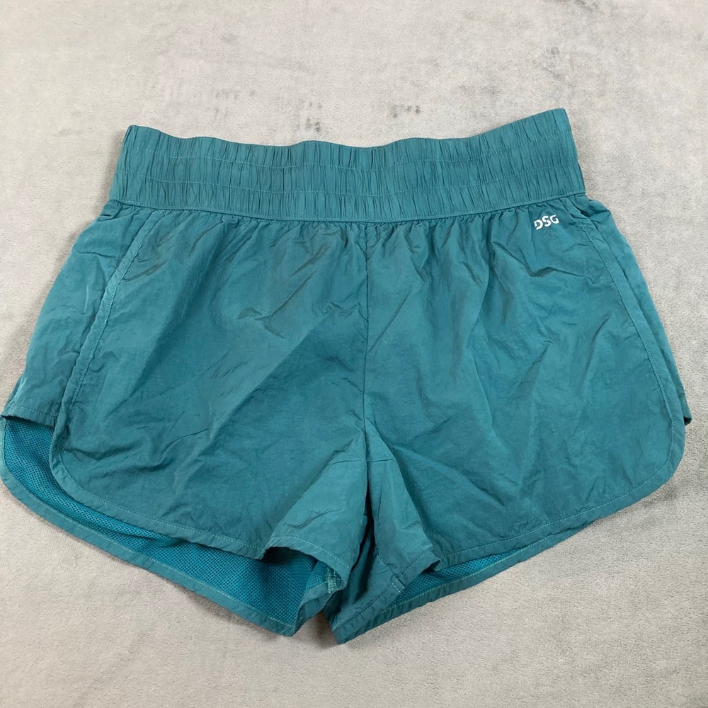 DSG Twitch + Allison Womens Teal Nylon Running Shorts Elastic Waist Size M